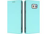 Custodia Per Telefono Cellulare Per Samsung Galaxy S6 Edge,Poliuretanopelle Flip Cover Antiurto Magnetico Con Supporto Turchese