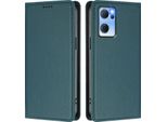 Custodia In Pelle Per Oppo Find X5 Lite, Custodia Magnetica In Finto Cuoio Con Supporto Verde