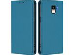 Custodia Per Telefono Cellulare Per Samsung Galaxy J6 2018,Poliuretanoleather Flip Cover Custodia Magnetica Antiurto Con Supporto Blu