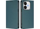 Custodia In Pelle Per Itel A80, Custodia Flip Magnetica In Finto Cuoio Con Supporto Verde