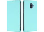 Custodia In Pelle Per Samsung Galaxy A6 2018, Flip Case Magnetico In Finto Cuoio Con Supporto Verde Menta