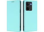 Custodia Per Telefono Cellulare Per Realme P3 Ultra, Flip Cover In Finto Cuoio Antiurto Magnetica Con Supporto Turchese