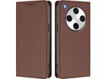 Custodia In Pelle Per Oppo Find X8 Pro, Custodia Magnetica In Finto Cuoio Con Supporto Marrone