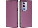 Custodia Per Oppo A80 5G, Custodia Magnetica Antiurto Con Supporto In Finto Cuoio Flip Cover Viola