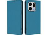 Custodia Per Telefono Cellulare Per Oppo Find X9, Flip Cover In Finto Cuoio Antiurto Magnetica Con Supporto Blu