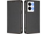 Custodia Per Oppo Reno9 /Reno9 Pro 5G, Flip Cover In Finto Cuoio Antiurto Magnetica Con Supporto Nero