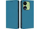 Custodia Per Cellulare Per Itel P55 5G, Flip Cover In Finto Cuoio Antiurto Magnetica Con Supporto Blu