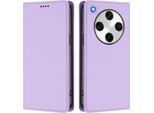 Custodia In Pelle Per Oppo Find X8 Pro, Custodia Flip Magnetica In Finto Cuoio Con Supporto Viola Chiaro