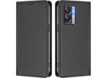Custodia Per Oneplus Nord N300, Flip Cover In Finto Cuoio Antiurto Magnetica Con Supporto Nero
