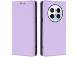 Custodia In Pelle Per Huawei Mate 70 Pro/Mate 70 Pro+, Custodia Flip Magnetica In Finto Cuoio Con Supporto Viola Chiaro