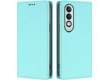 Custodia Per Oppo K12X 5G, Flip Cover In Finto Cuoio Antiurto Magnetica Con Supporto Turchese