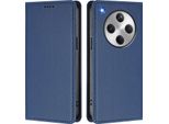 Custodia In Pelle Per Oppo Find X8, Flip Case Magnetico In Finto Cuoio Con Supporto Blu Scuro