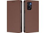 Custodia In Pelle Per Oppo A36/Oppo A76/Oppo A96/Oppo K10 4G, Flip Case Magnetico In Finto Cuoio Con Supporto Marrone