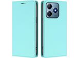 Custodia In Pelle Per Realme C63 4G, Flip Case Magnetico In Finto Cuoio Con Supporto Verde Menta