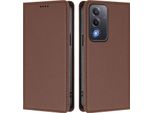 Custodia In Pelle Per Oppo A5/Oppo A3 Pro/Oppo A80/Oppo K12X, Custodia Flip Magnetica In Finto Cuoio Con Supporto Marrone