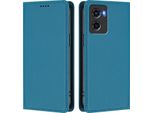 Custodia In Pelle Per Motorola Moto G05, Custodia Flip Magnetica In Finto Cuoio Con Supporto Lake Blu
