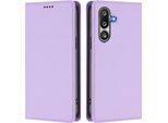 Custodia In Pelle Per Samsung Galaxy M36, Flip Case Magnetico In Finto Cuoio Con Supporto Viola Chiaro