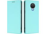 Custodia In Pelle Per Nokia G20 /Nokia G10 /Nokia 6.3, Flip Case Magnetico In Finto Cuoio Con Supporto Verde Menta