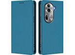 Custodia Per Oppo Reno11 Pro 5G, Custodia Magnetica Antiurto Con Supporto In Finto Cuoio Flip Cover Blu