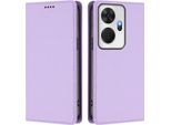 Custodia In Pelle Per Itel P55+, Custodia Flip Magnetica In Finto Cuoio Con Supporto Viola Chiaro