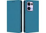 Custodia In Pelle Per Oppo Reno13 Pro 5G, Custodia Flip Magnetica In Finto Cuoio Con Supporto Lago Blu