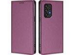 Custodia In Pelle Per Samsung Galaxy A53 5G, Flip Case Magnetico In Finto Cuoio Con Supporto Purple