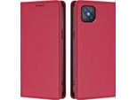 Custodia Per Telefono Cellulare Per Oppo A92S, Custodia Magnetica Antiurto Con Supporto In Finto Cuoio Flip Cover Rosso
