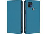 Custodia In Pelle Per Oppo A35 / A16E / A16K / A15 / A15S, Custodia Flip Magnetica In Finto Cuoio Con Supporto Lake Blu