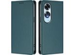 Custodia In Pelle Per Oppo A60 4G, Custodia Magnetica In Finto Cuoio Con Supporto Verde