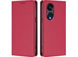 Custodia In Pelle Per Oppo Reno8 T 5G, Custodia Magnetica In Finto Cuoio Con Supporto Rosso