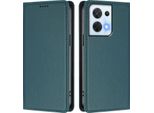 Custodia In Pelle Per Oppo Reno8 5G, Custodia Magnetica In Finto Cuoio Con Supporto Verde
