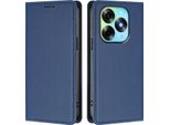 Custodia Per Telefono Cellulare Per Itel S23+, Custodia Magnetica Antiurto Flip Cover In Finto Cuoio Con Supporto Blu Scuro