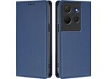 Custodia Per Telefono Cellulare Per Tcl 503, Flip Cover In Finto Cuoio Antiurto Custodia Magnetica Con Supporto Blu Scuro