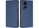 Custodia In Pelle Per Oppo Reno8 T 5G, Flip Case Magnetico In Finto Cuoio Con Supporto Blu Scuro