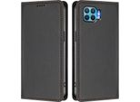 Custodia In Pelle Per Oppo F17 Pro, Flip Case Magnetico In Finto Cuoio Con Supporto Nero