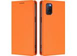 Custodia In Pelle Per Oppo A52 / A92 / A72 4G, Custodia Magnetica In Finto Cuoio Con Supporto Arancione