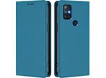 Custodia Per Telefono Cellulare Per Oneplus Nord N10 5G, Flip Cover In Finto Cuoio Antiurto Custodia Magnetica Con Supporto Blu
