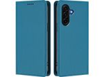 Custodia In Pelle Per Samsung Galaxy A57, Flip Case Magnetico In Finto Cuoio Con Supporto Lake Blu