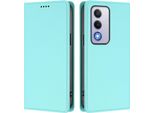 Custodia In Pelle Per Oppo A80 5G, Custodia Magnetica In Finto Cuoio Flip Con Supporto Verde Menta