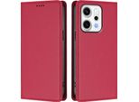 Custodia Per Telefono Cellulare Per Oppo Reno14 /Reno14 F 5G,Poliuretanopelle Flip Cover Antiurto Custodia Magnetica Con Supporto Rosso