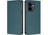 Custodia In Pelle Per Oppo Reno13 F 5G, Custodia Magnetica In Finto Cuoio Con Supporto Verde