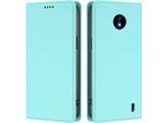 Custodia Per Telefono Cellulare Per Nokia C10 / Nokia C20, Flip Cover In Finto Cuoio Antiurto Magnetica Con Supporto Turchese