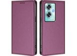 Custodia In Pelle Per Oneplus Nord N30 Se, Custodia Magnetica In Finto Cuoio Con Supporto Viola