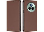 Custodia Per Telefono Cellulare Per Realme P3 Pro, Flip Cover In Finto Cuoio Antiurto Magnetica Con Supporto Marrone