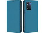 Custodia In Pelle Per Oppo Reno9 A, Custodia Flip Magnetica In Finto Cuoio Con Supporto Lake Blu