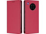 Custodia In Pelle Per Huawei Nova 8I / Honor 50 Lite, Custodia Magnetica In Finto Cuoio Con Supporto Rosso