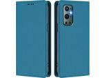 Custodia Per Telefono Cellulare Per Oneplus 9 Pro, Flip Cover In Finto Cuoio Antiurto Magnetica Con Supporto Blu