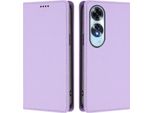 Custodia Per Oppo A60 4G, Flip Cover In Finto Cuoio Antiurto Magnetica Con Supporto Viola