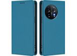 Custodia In Pelle Per Oneplus 11, Custodia Flip Magnetica In Finto Cuoio Con Supporto Lake Blu