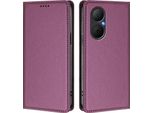 Custodia In Pelle Per Huawei Nova Y73, Flip Case Magnetico In Finto Cuoio Con Supporto Viola